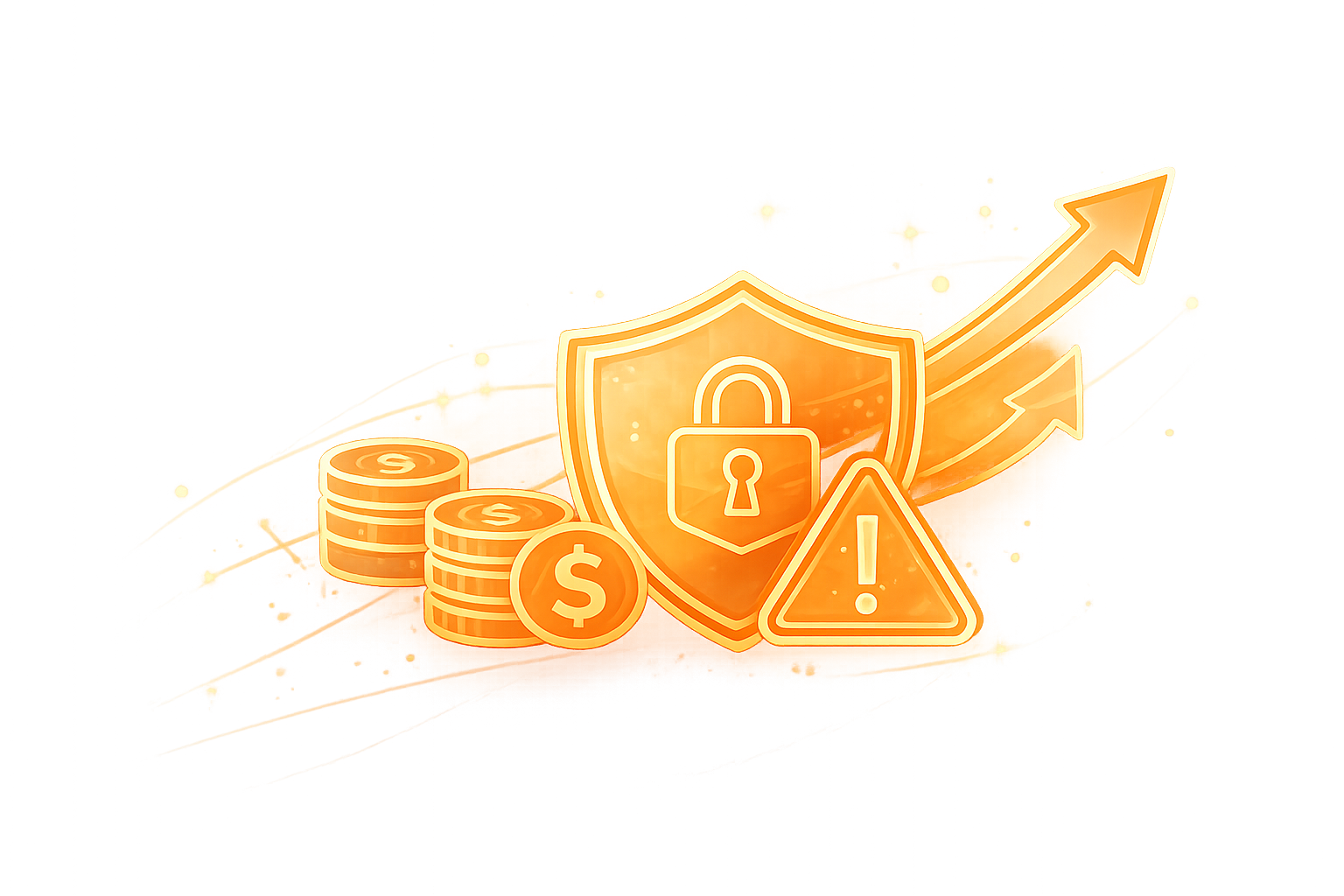 Illustration of financial risk controls, payment alerts and secured transaction monitoring